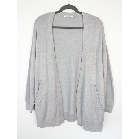 Moussy Cardigan Sweater Knit Minimalist Neutral Oversized Boho Gray Size OS - Picture 1 of 12
